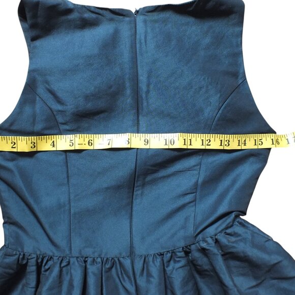 ASOS TEAL Shiny Taffeta Peplum Sleeveless Tank S - Picture 2 of 6